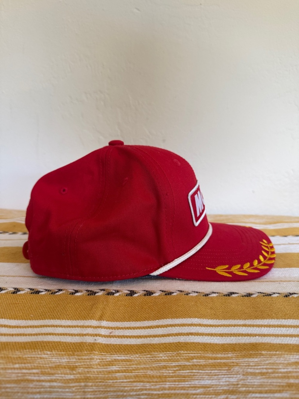 Red Embroidered Racing Cap - Picture 4 of 4